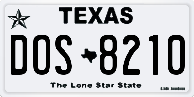 TX license plate DOS8210