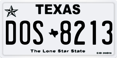 TX license plate DOS8213