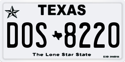 TX license plate DOS8220