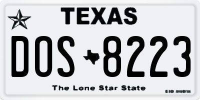 TX license plate DOS8223