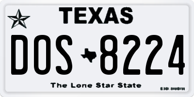TX license plate DOS8224