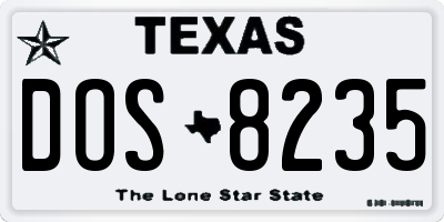 TX license plate DOS8235