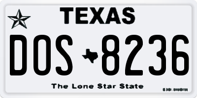 TX license plate DOS8236