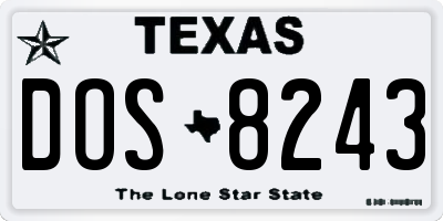 TX license plate DOS8243