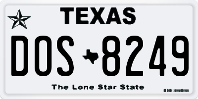TX license plate DOS8249
