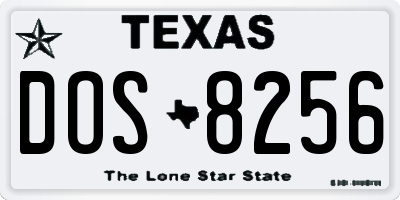 TX license plate DOS8256
