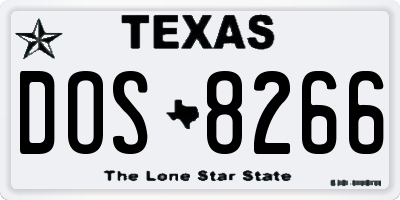 TX license plate DOS8266