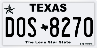 TX license plate DOS8270