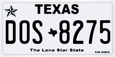 TX license plate DOS8275