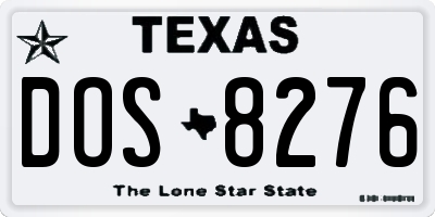 TX license plate DOS8276