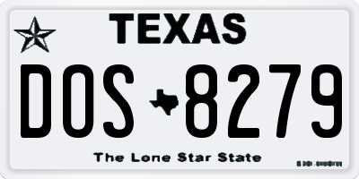 TX license plate DOS8279