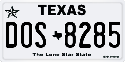 TX license plate DOS8285