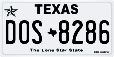 TX license plate DOS8286