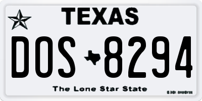 TX license plate DOS8294