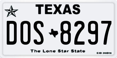 TX license plate DOS8297