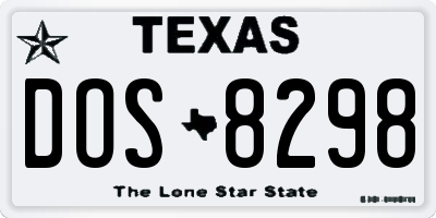 TX license plate DOS8298