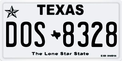 TX license plate DOS8328