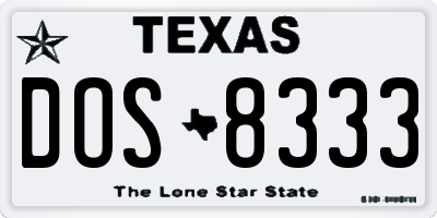 TX license plate DOS8333