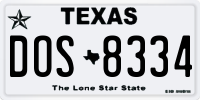 TX license plate DOS8334