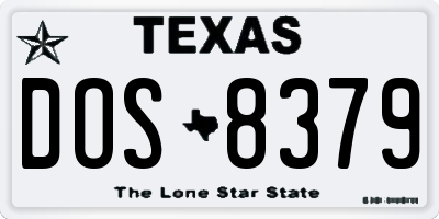 TX license plate DOS8379