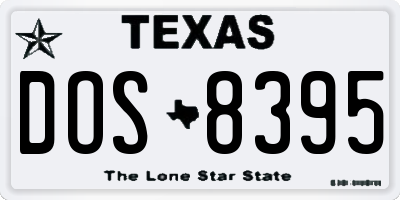 TX license plate DOS8395