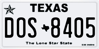 TX license plate DOS8405