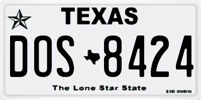 TX license plate DOS8424