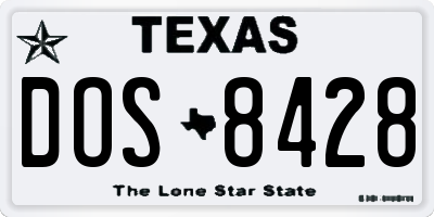TX license plate DOS8428