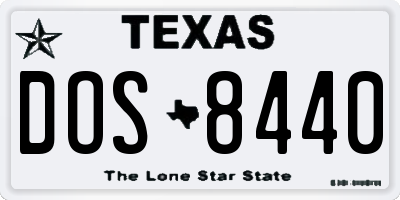 TX license plate DOS8440