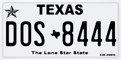TX license plate DOS8444