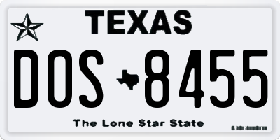 TX license plate DOS8455