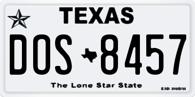 TX license plate DOS8457