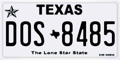 TX license plate DOS8485