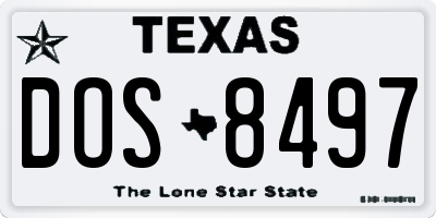 TX license plate DOS8497