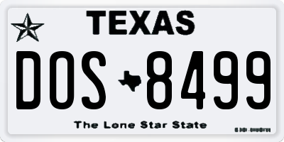 TX license plate DOS8499