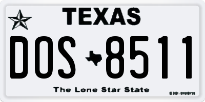 TX license plate DOS8511