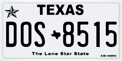 TX license plate DOS8515