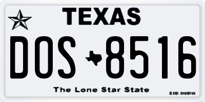 TX license plate DOS8516