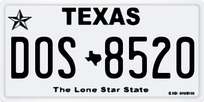TX license plate DOS8520