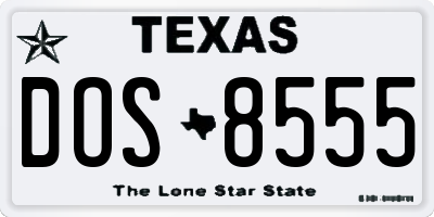 TX license plate DOS8555