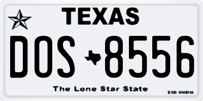 TX license plate DOS8556