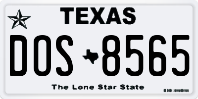 TX license plate DOS8565