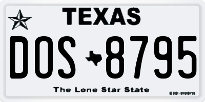 TX license plate DOS8795