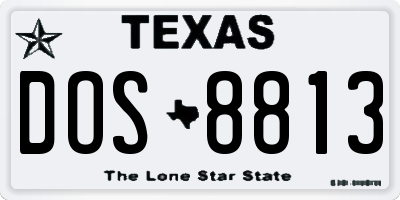TX license plate DOS8813