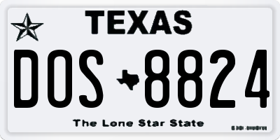 TX license plate DOS8824