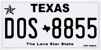 TX license plate DOS8855