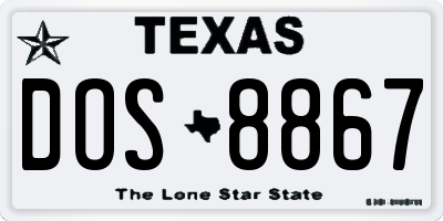 TX license plate DOS8867