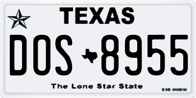 TX license plate DOS8955