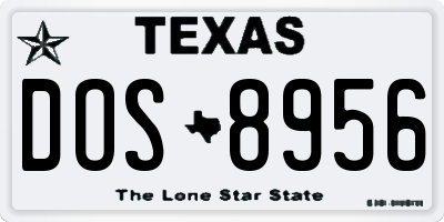 TX license plate DOS8956
