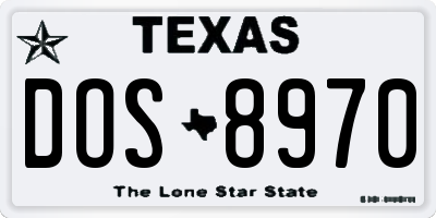 TX license plate DOS8970
